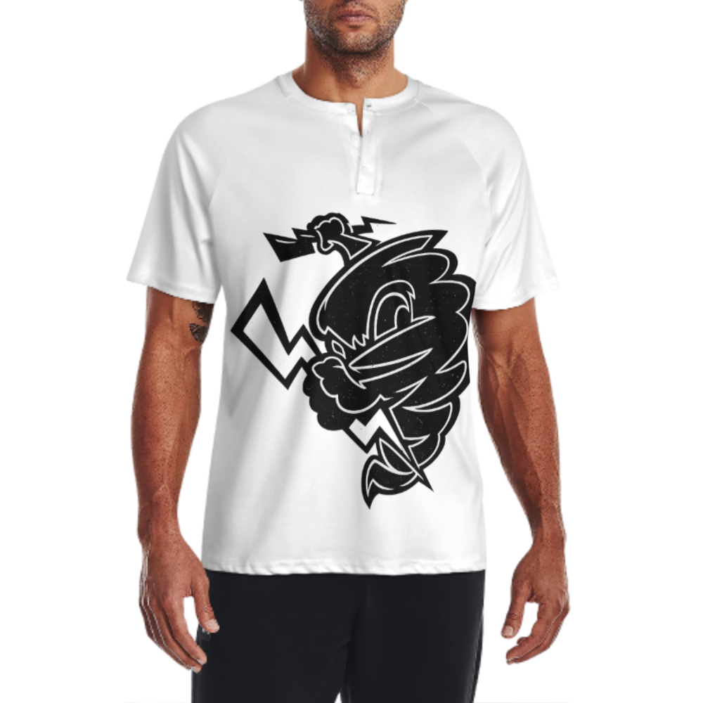 Storm Tornado Graphic Tee, Lightning Streetwear Shirt, Abstract Thunder Symbol T-Shirt, Bold Monochrome Urban Fashion Top(z742)