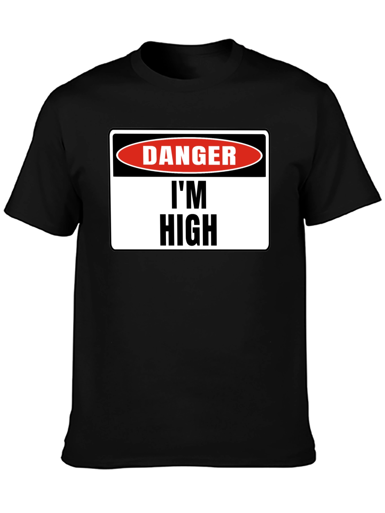 Danger Im High Graphic T-Shirt - Black Cotton Tee