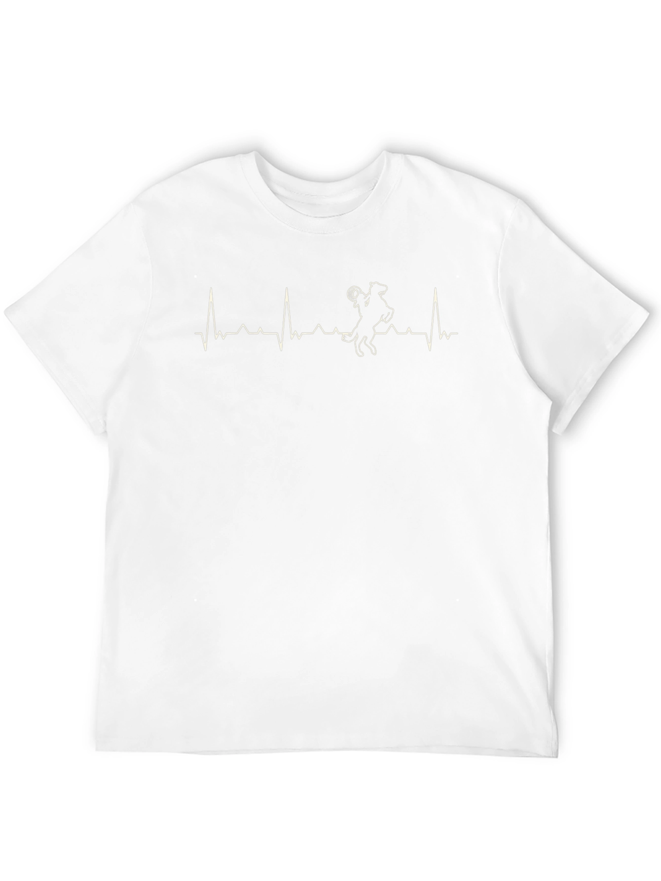 Dog Frisbee Heartbeat Graphic Tee - Black Cotton Shirt