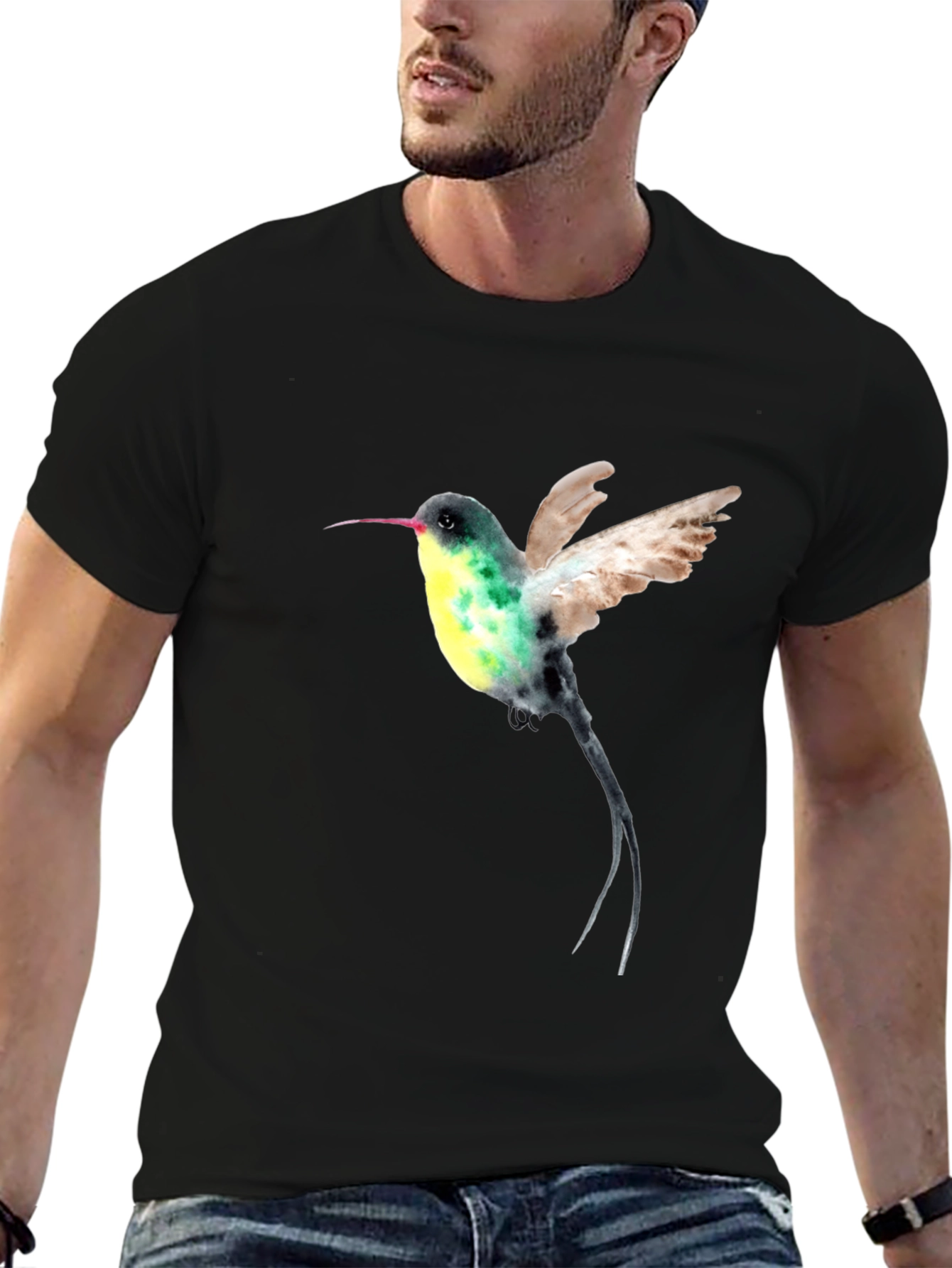 Hummingbird Graphic Black T-Shirt