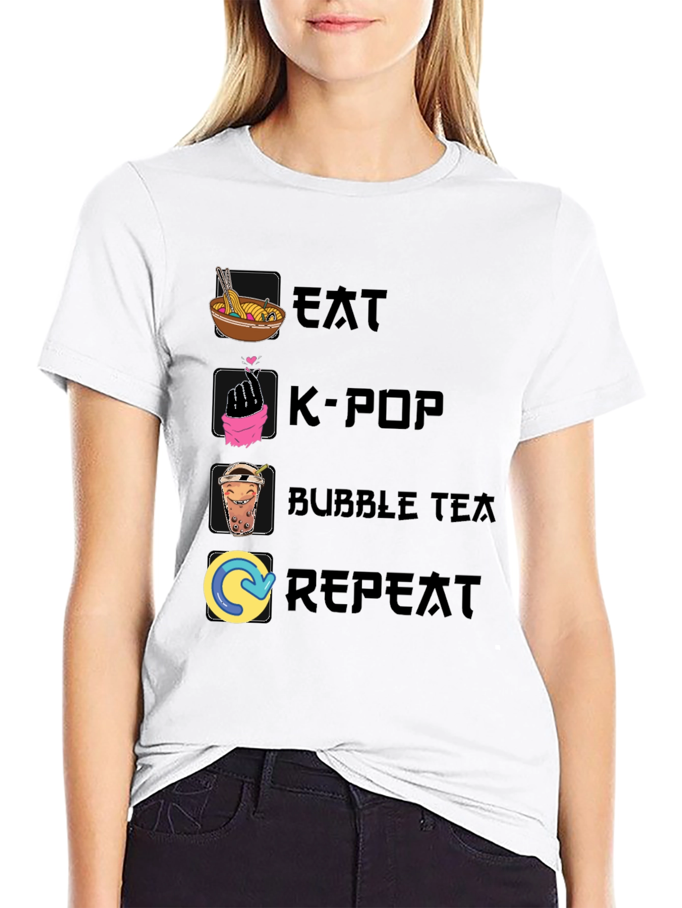 Eat K-Pop Bubble Tea Repeat T-Shirt