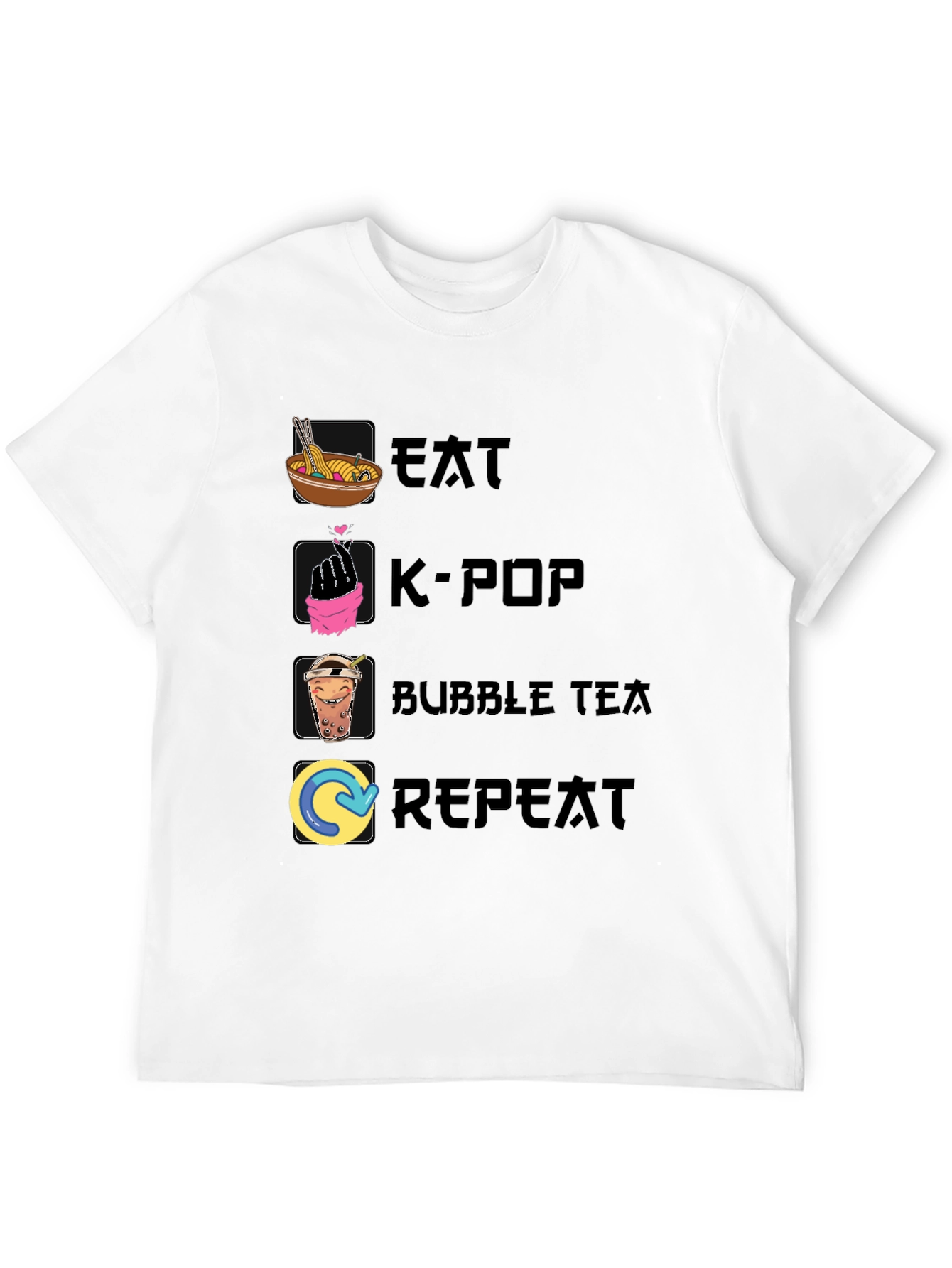 Eat K-Pop Bubble Tea Repeat T-Shirt