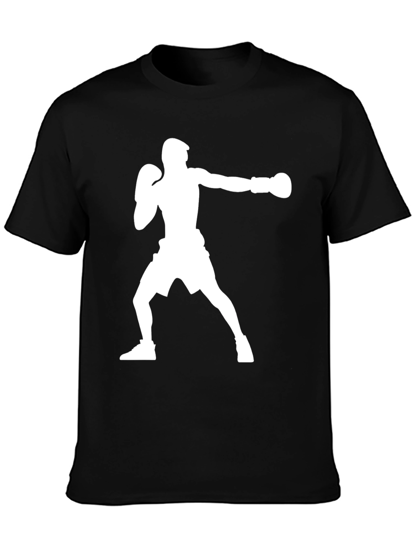 Boxing Silhouette Graphic T-Shirt - Black
