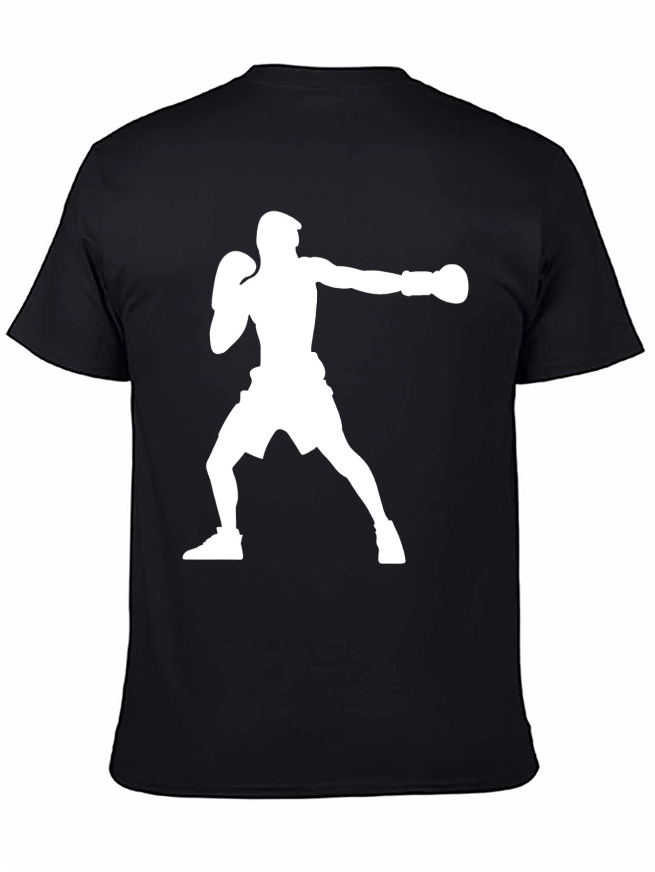 Boxing Silhouette Graphic T-Shirt - Black
