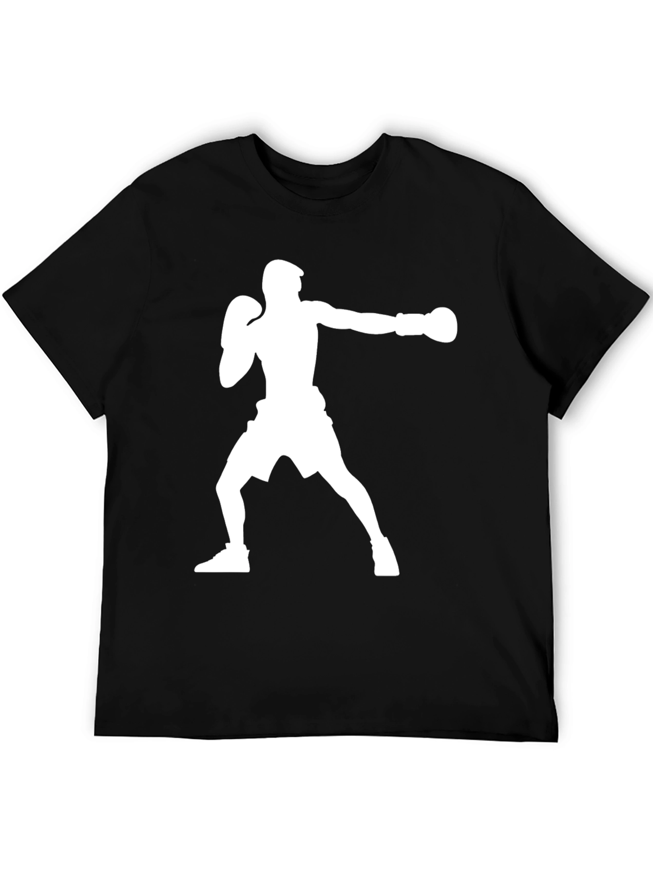 Boxing Silhouette Graphic T-Shirt - Black