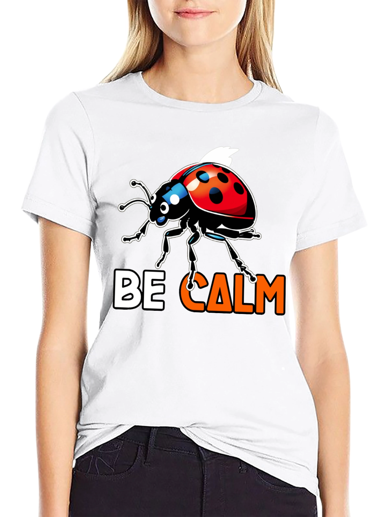 Be Calm Ladybug Graphic Tee
