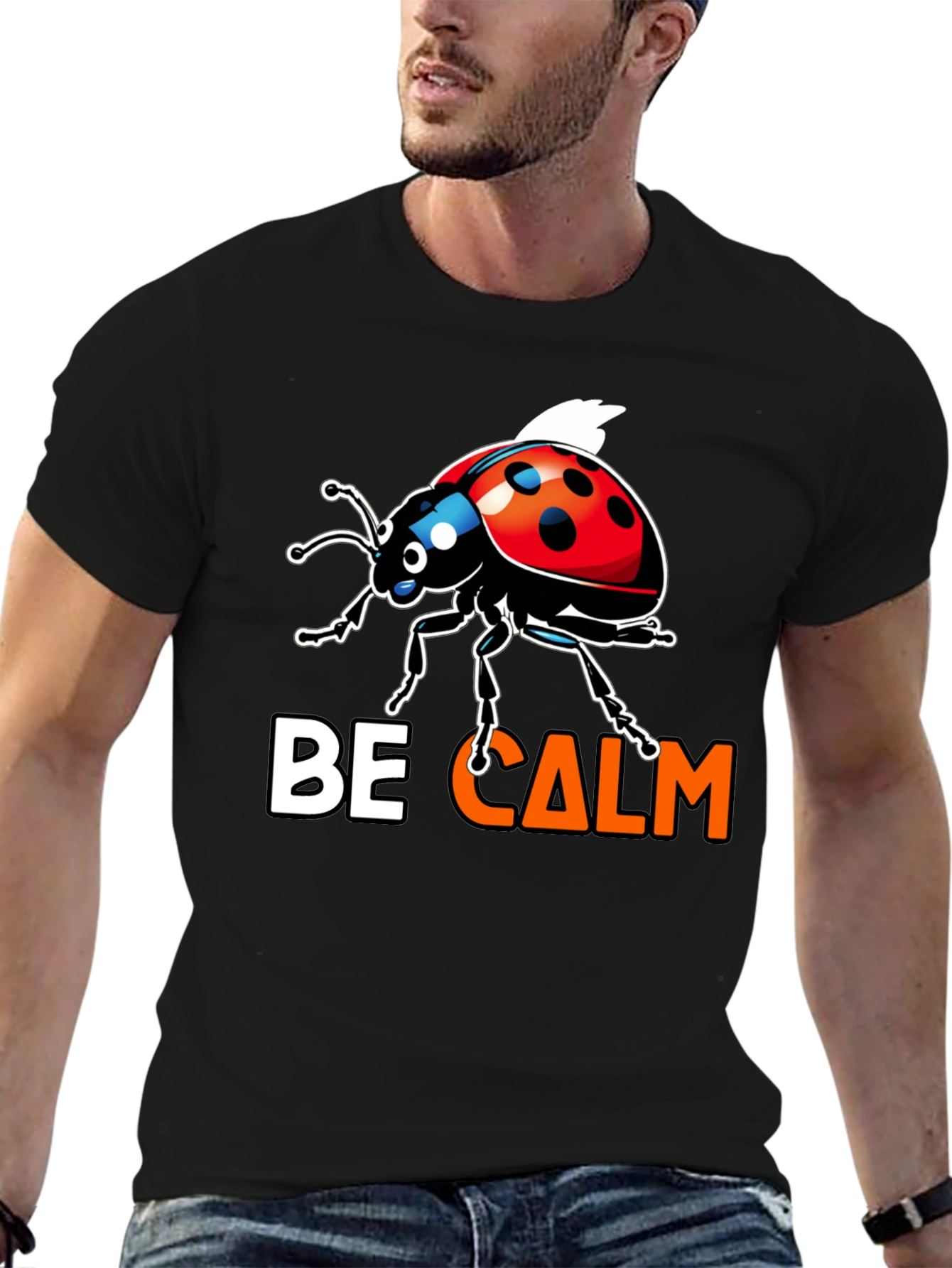 Be Calm Ladybug Graphic Tee