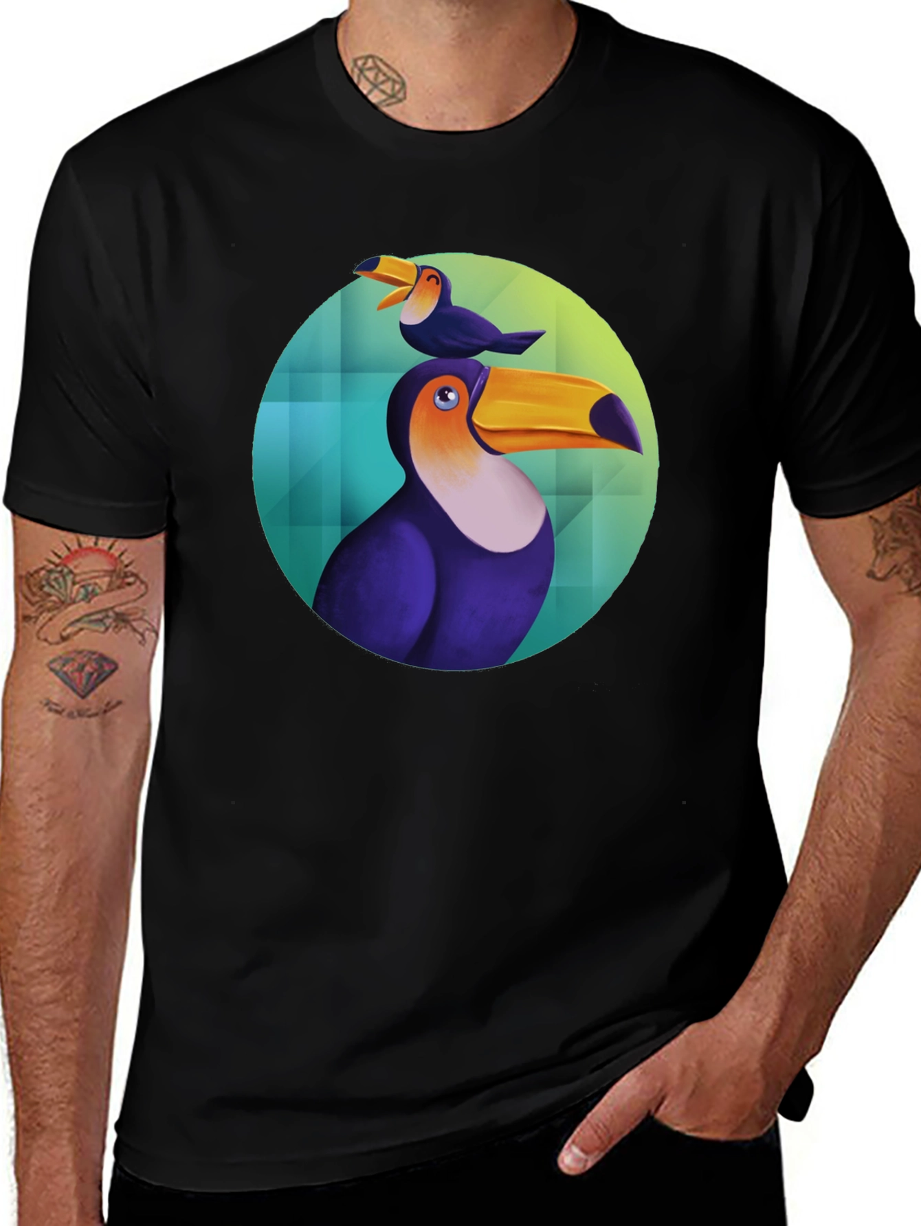 Toucan Graphic Black T-Shirt