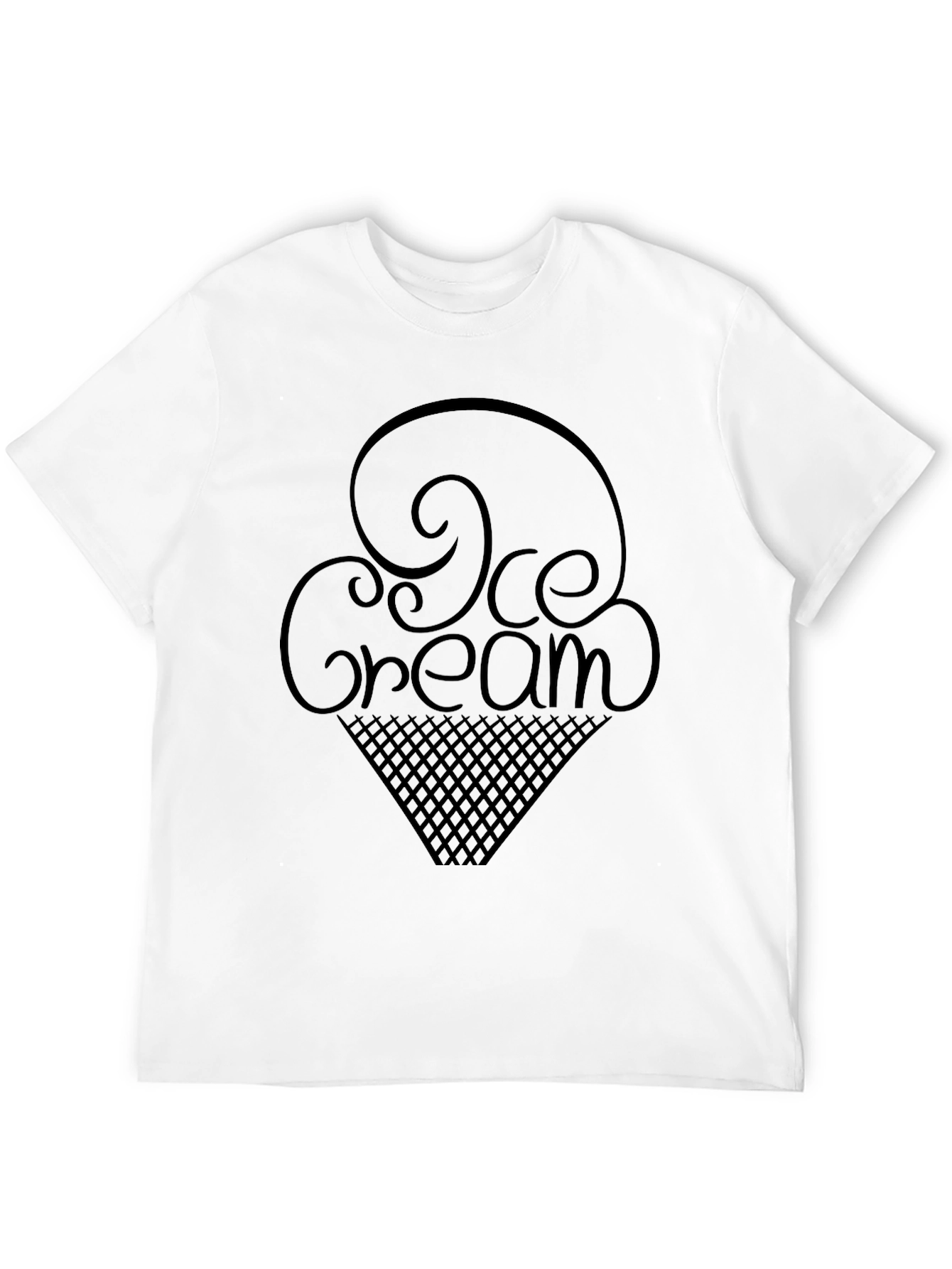 Ice Cream Graphic T-Shirt - Casual Black Tee