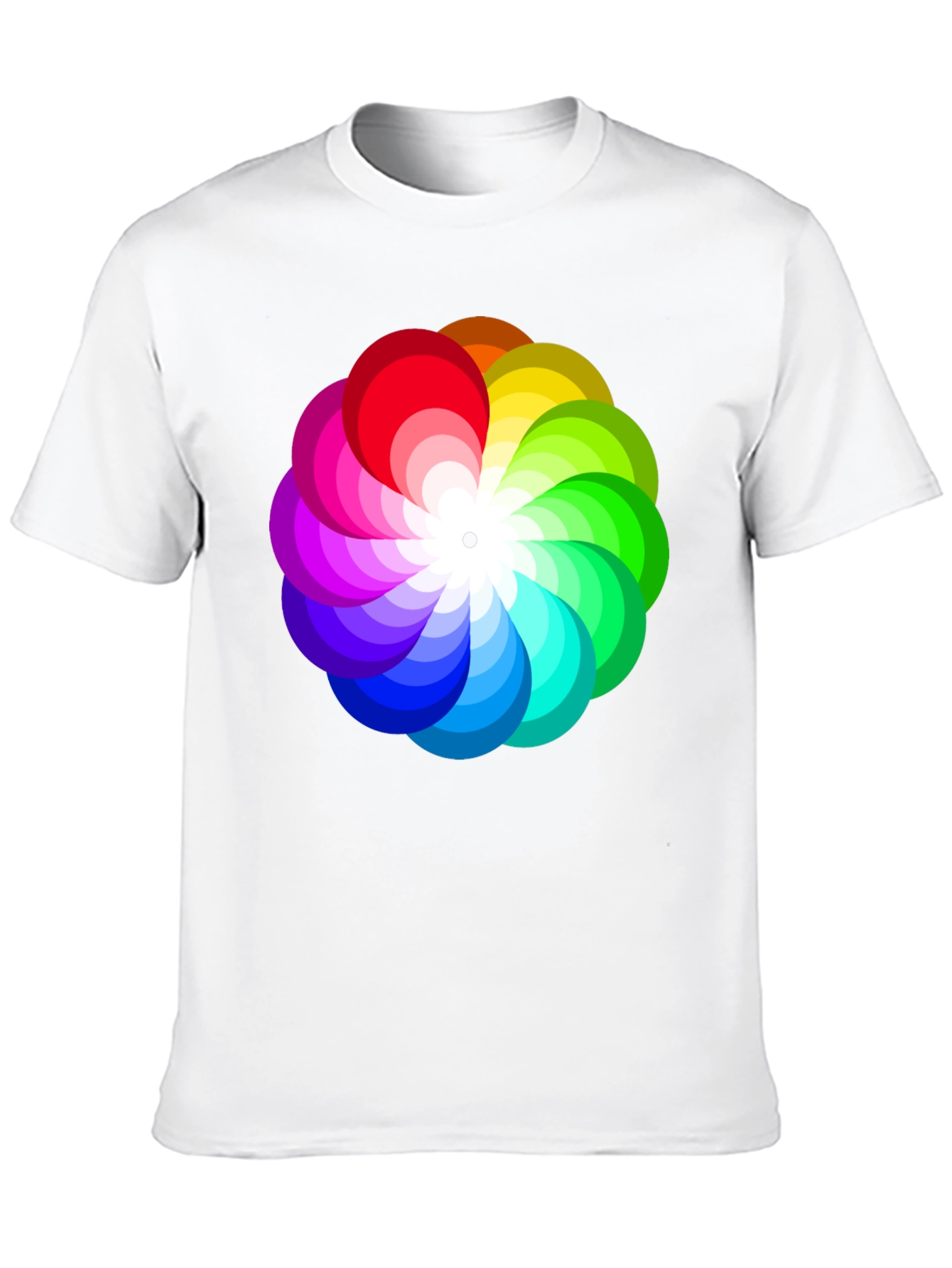 Vibrant Rainbow Flower Graphic T-Shirt - Stylish Mens Tee