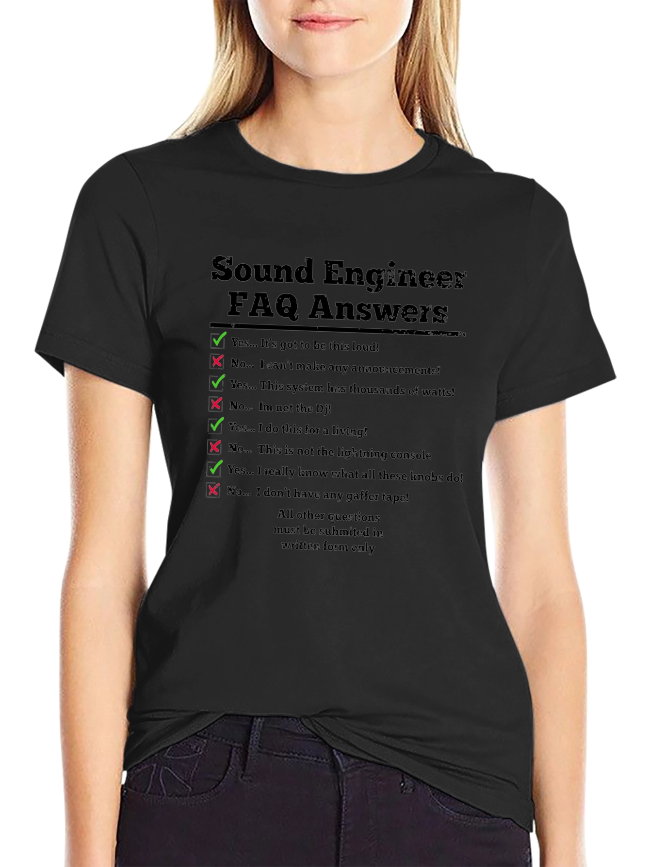 Sound Engineer FAQ T-Shirt - Funny Audio Tech Gift