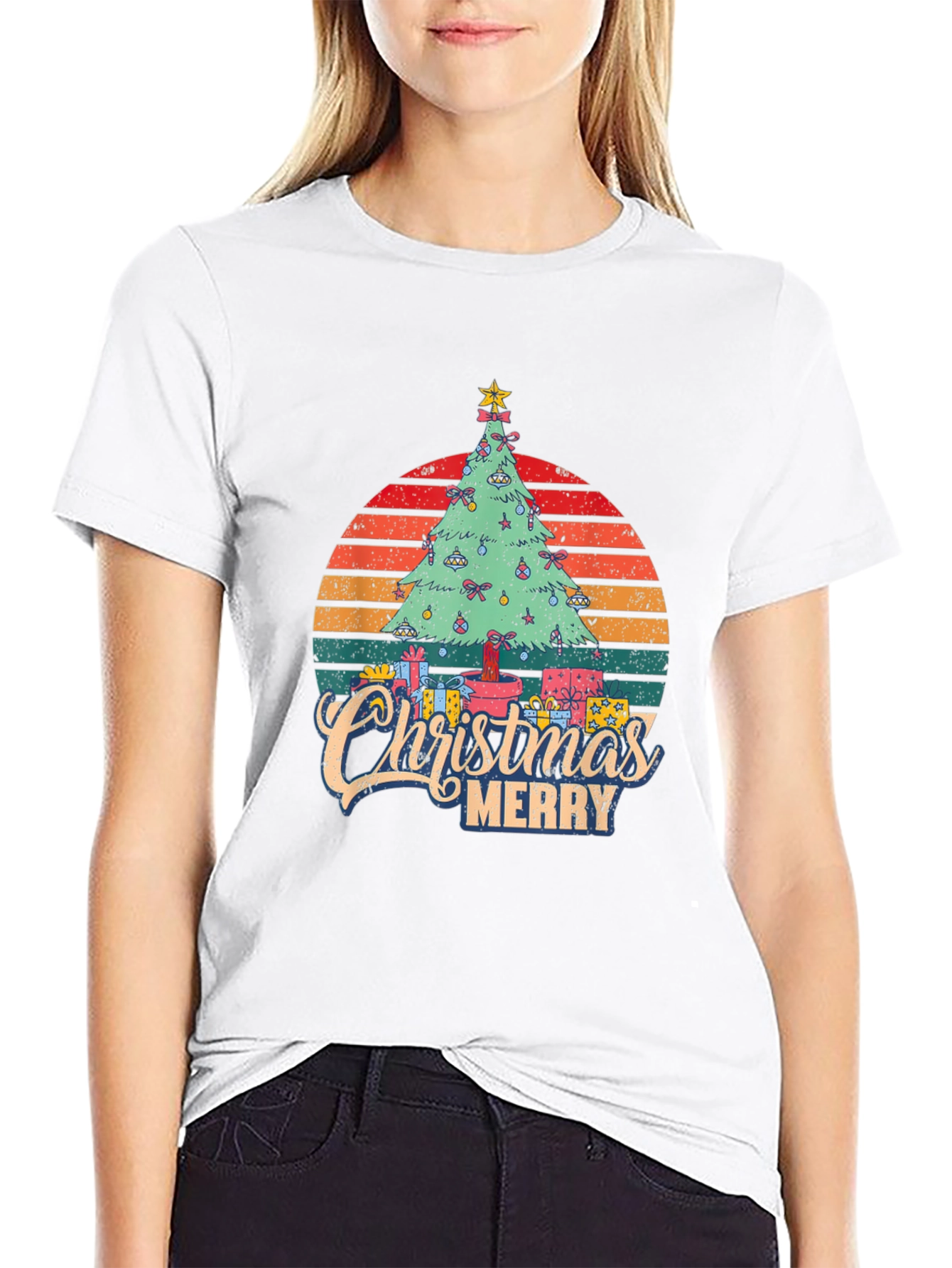 Christmas Tree Graphic Tee - Merry Holiday Shirt
