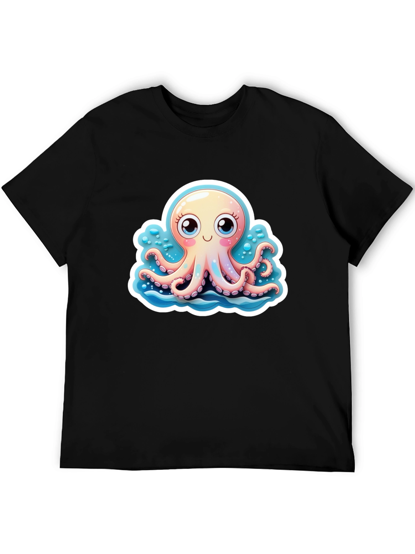 Cute Octopus Graphic Tee - Stylish Black T-Shirt
