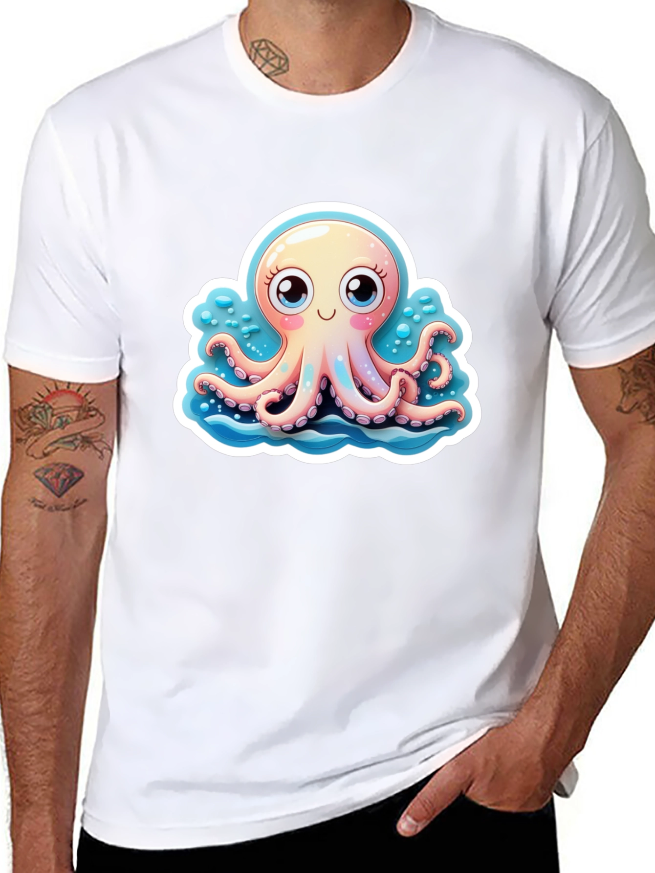Cute Octopus Graphic Tee - Stylish Black T-Shirt