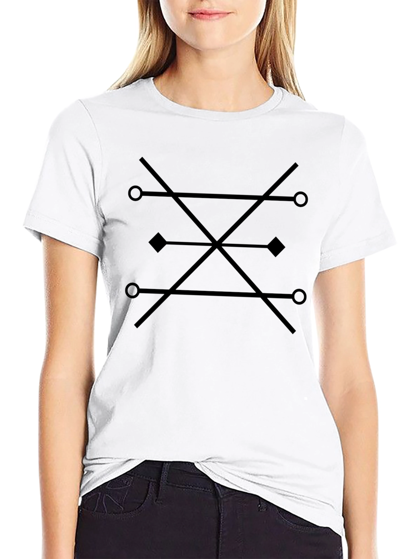 Geometric Pattern Black T-Shirt