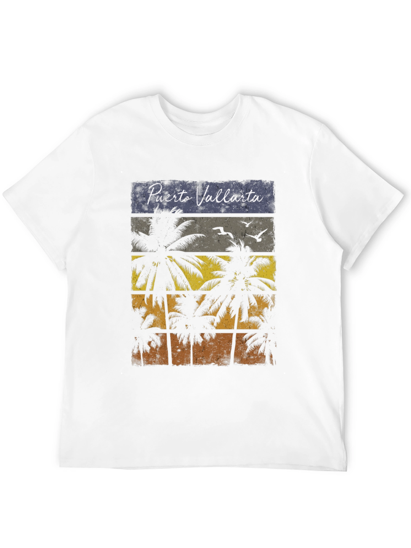 Puerto Vallarta Palm Tree Retro Graphic T-Shirt