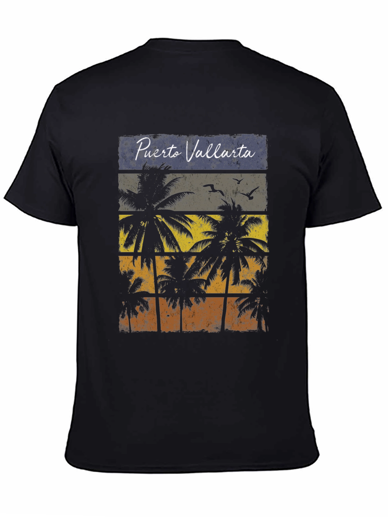 Puerto Vallarta Palm Tree Retro Graphic T-Shirt