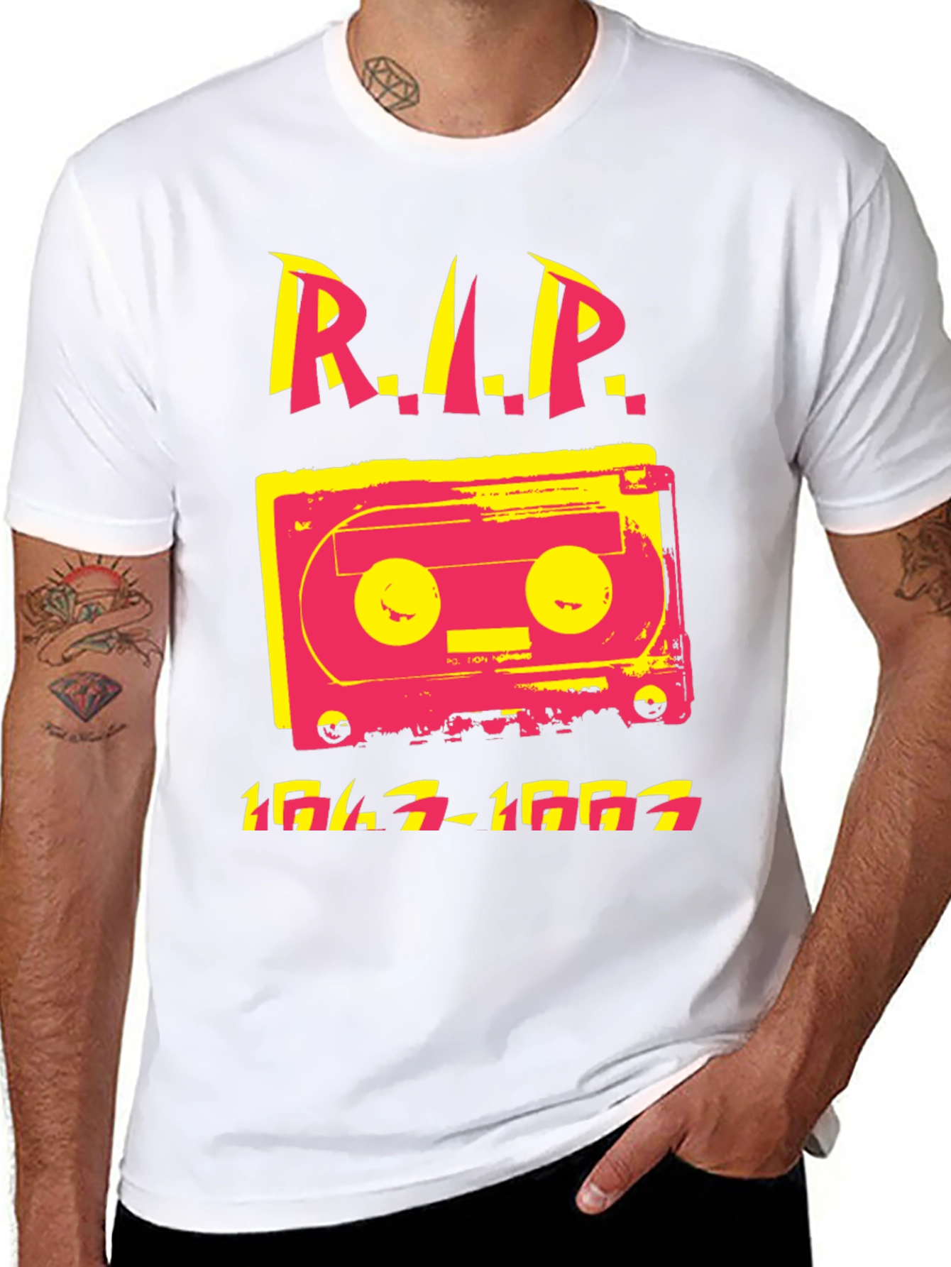 Retro Cassette RIP T-Shirt - 1947-1993