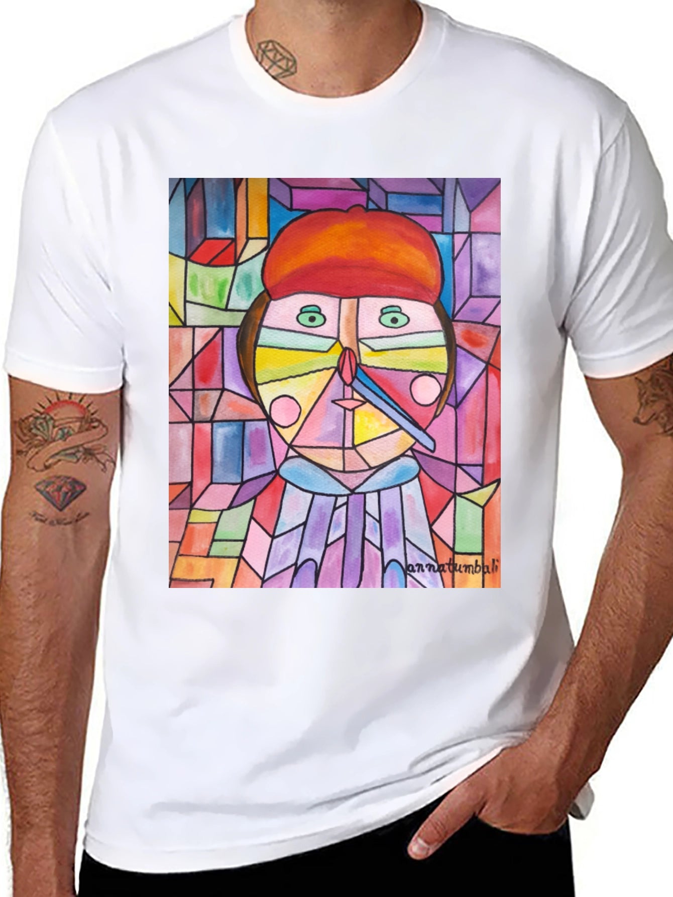 Abstract Art Print Black T-Shirt