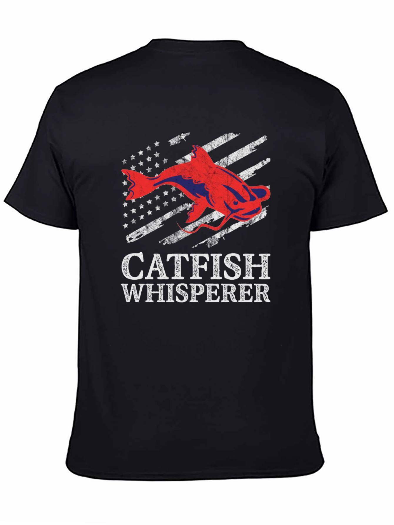 Catfish Whisperer Graphic T-Shirt - Patriotic Angler Tee