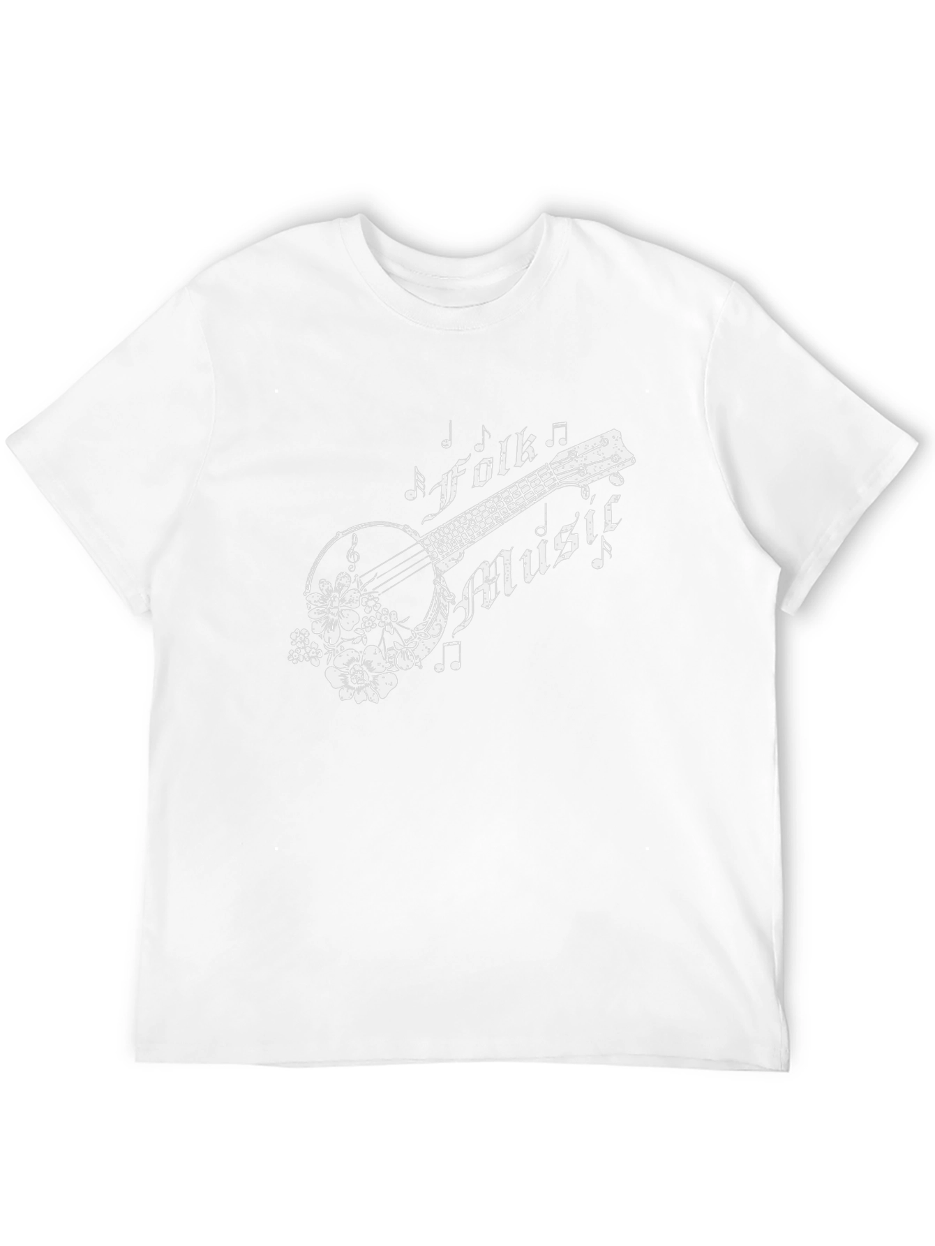 Folk Music Banjo Graphic T-Shirt - Black