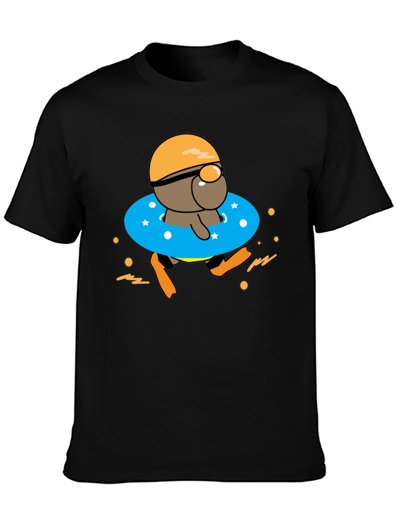 Cartoon Swimmer T-Shirt - Funny Summer Graphic Tee