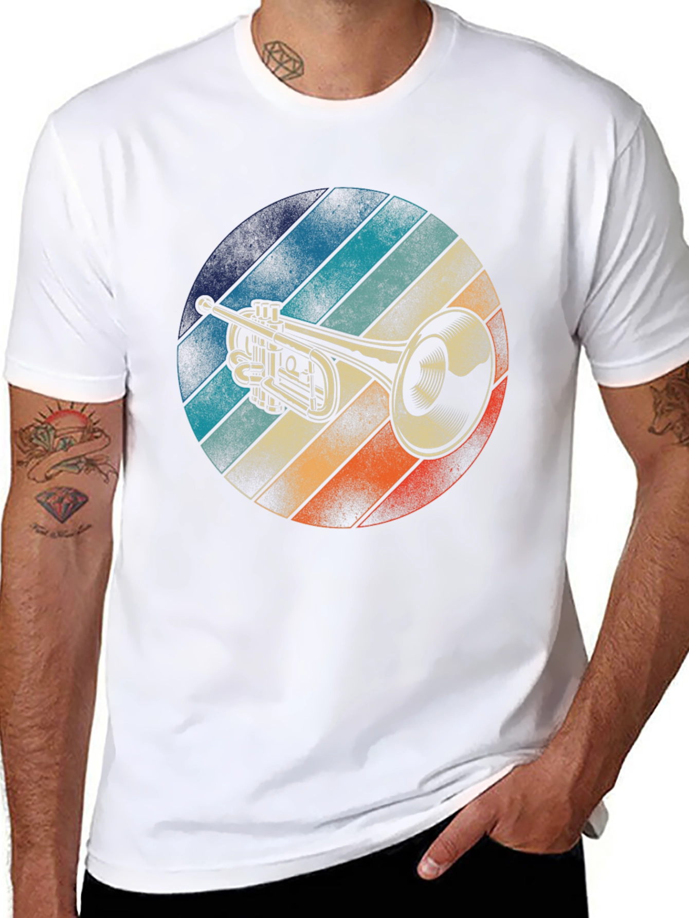 Retro Trumpet T-Shirt - Cool Musical Instrument Tee