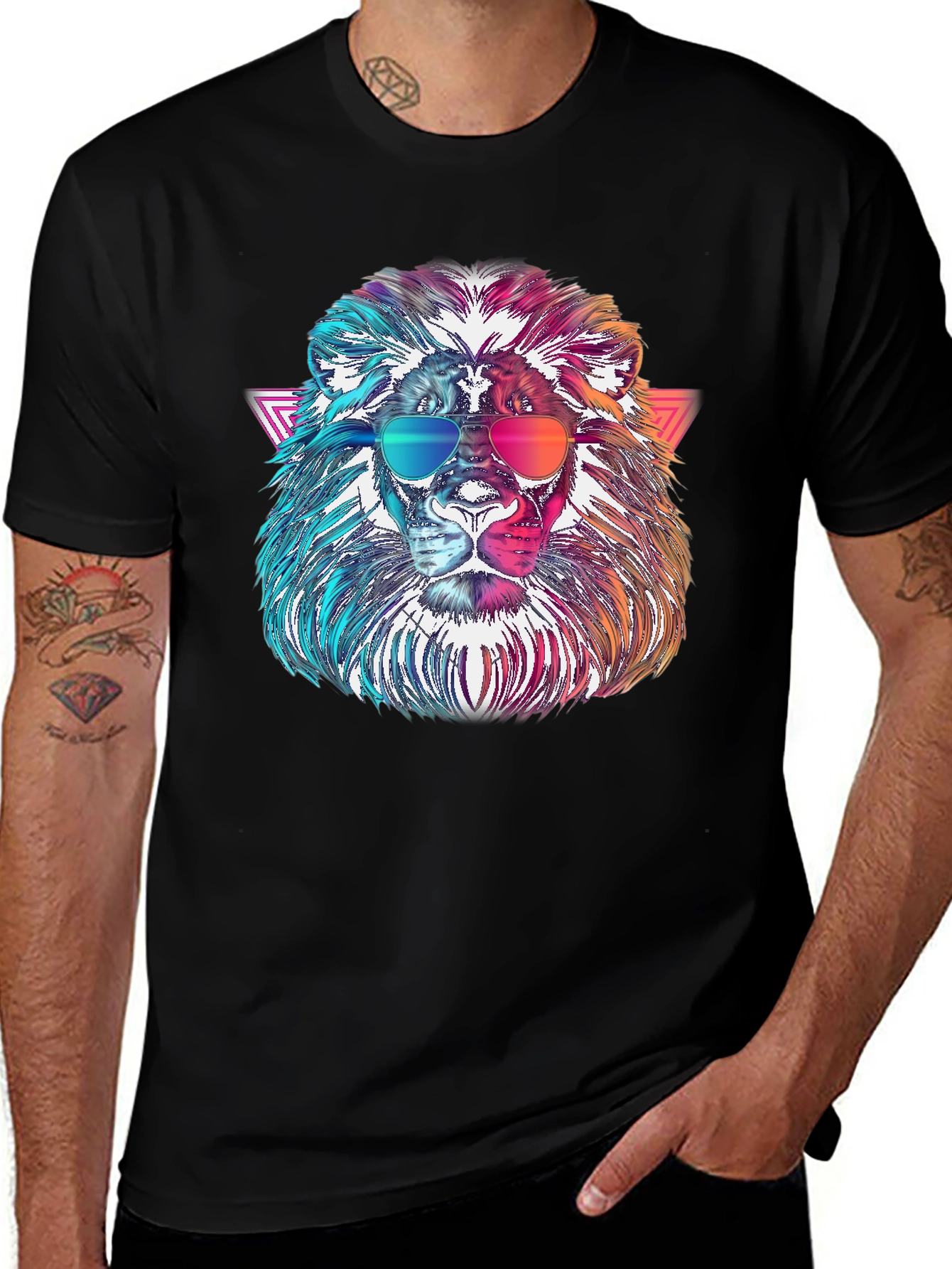 Cool Lion Graphic Tee - Black T-Shirt