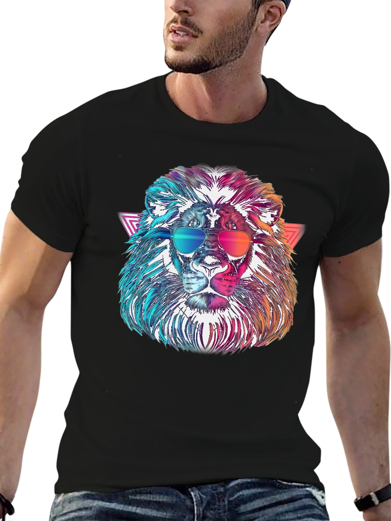 Cool Lion Graphic Tee - Black T-Shirt