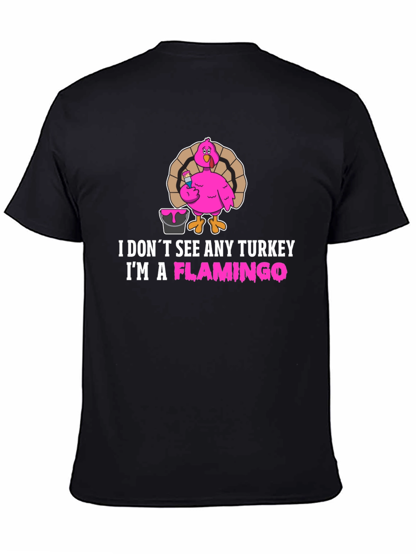 Funny Thanksgiving Flamingo Graphic T-Shirt