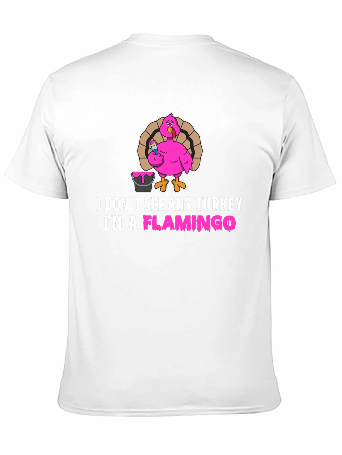 Funny Thanksgiving Flamingo Graphic T-Shirt