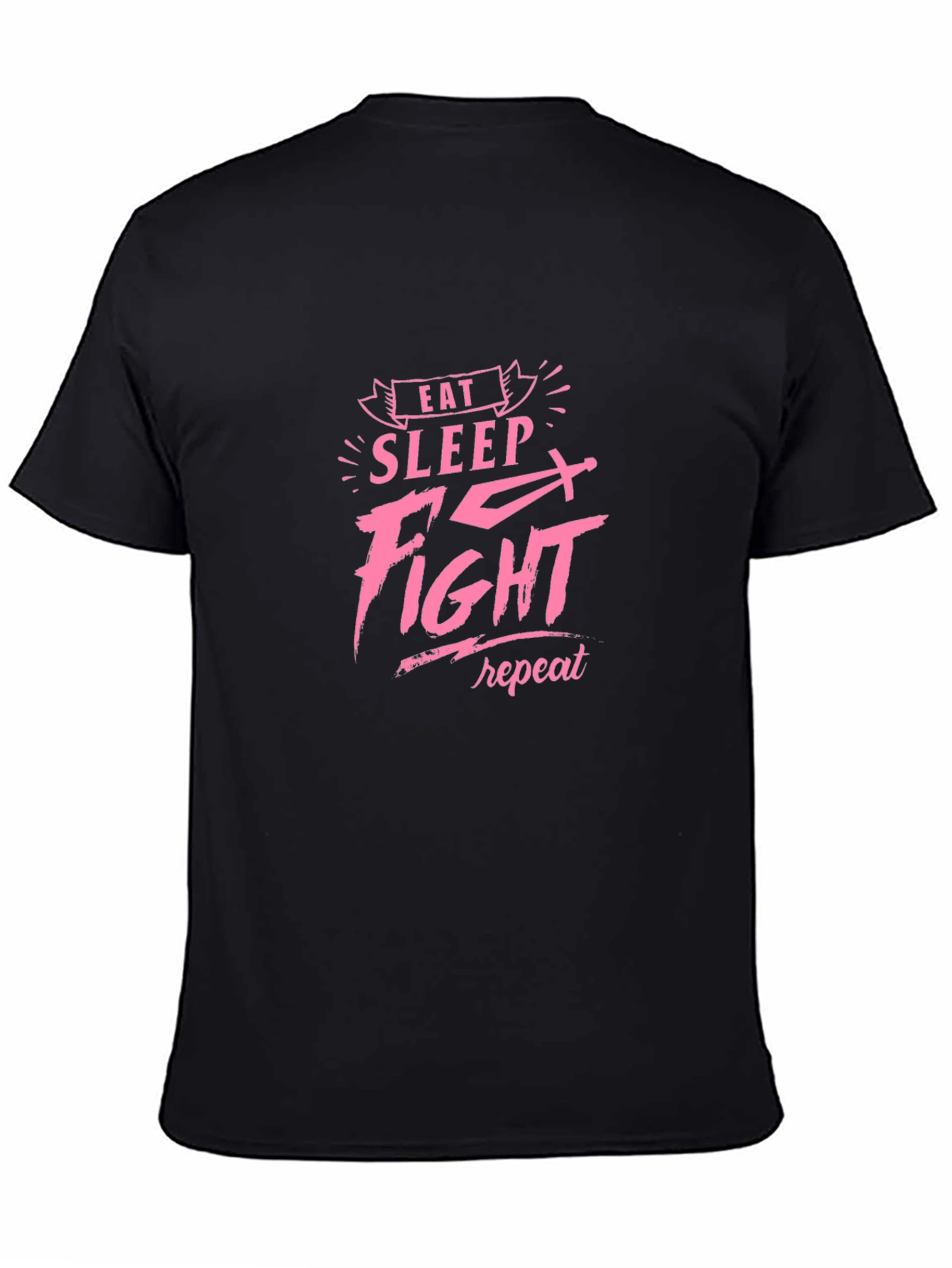 Eat Sleep Fight Repeat Black Graphic Tee