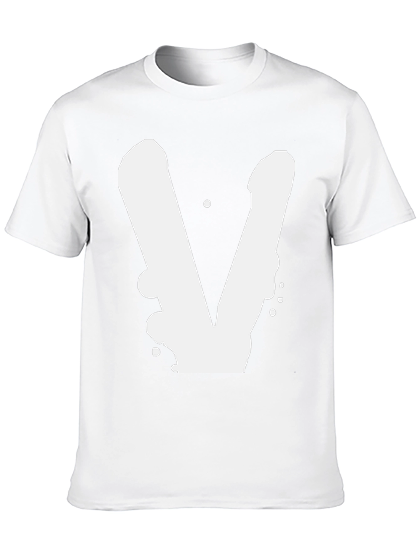 Bold V Graphic Black T-Shirt - Casual Style