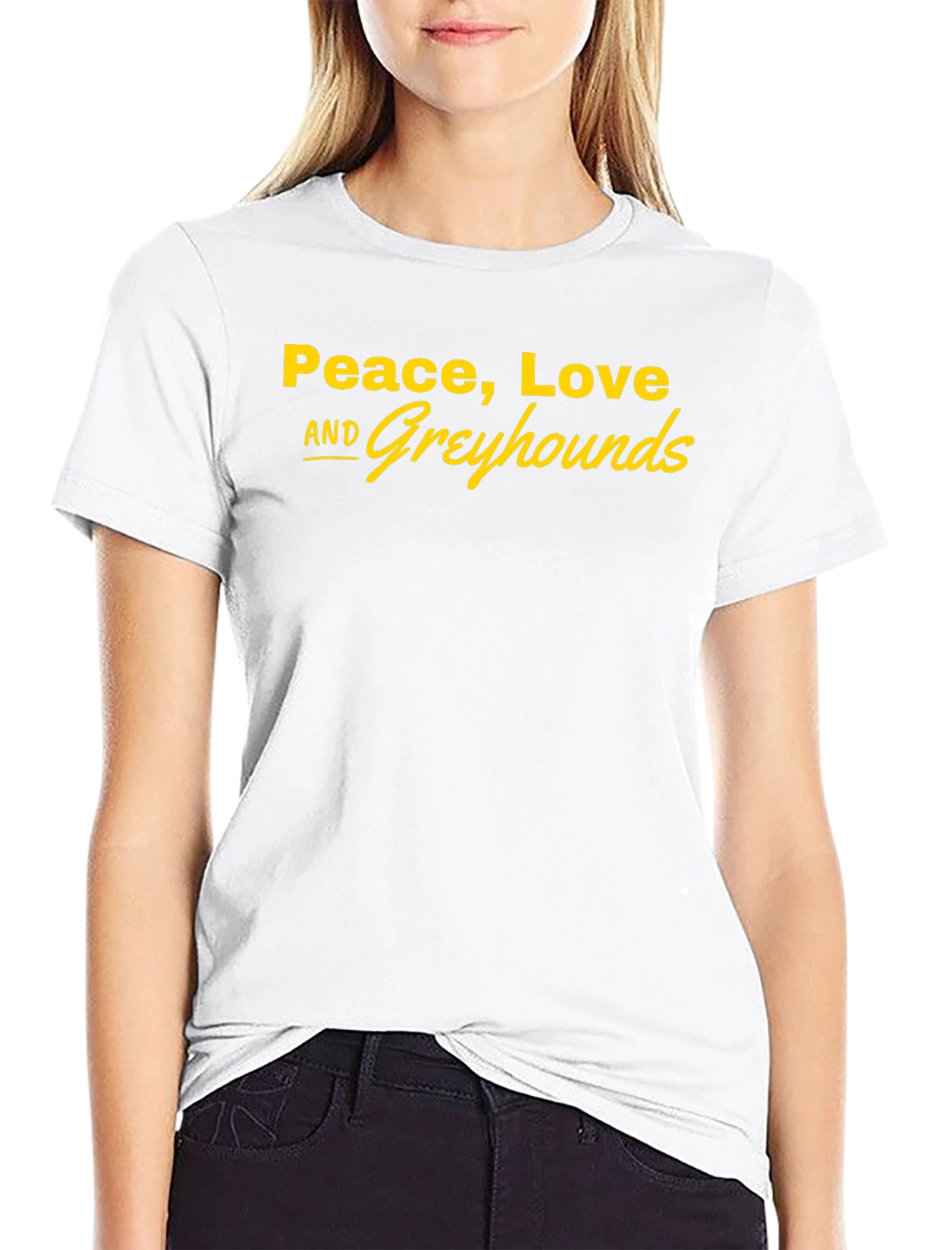 Peace Love and Greyhounds Graphic Tee - Black