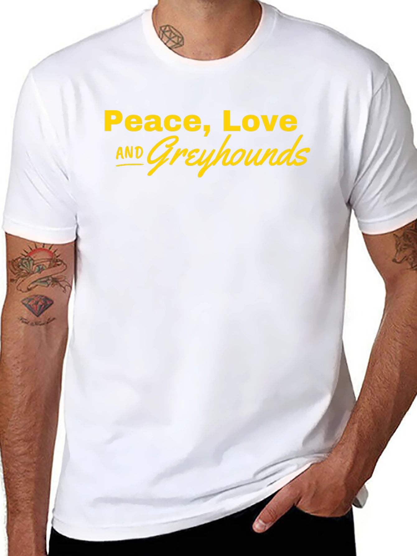 Peace Love and Greyhounds Graphic Tee - Black