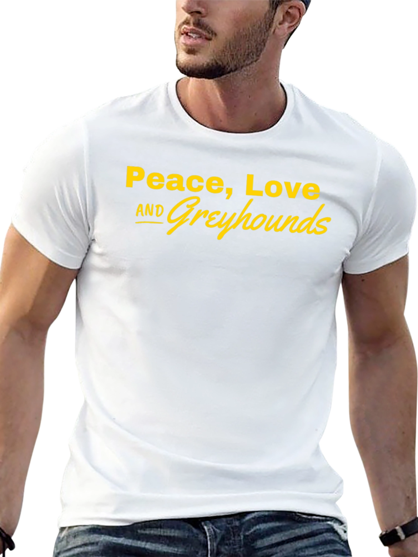 Peace Love and Greyhounds Graphic Tee - Black