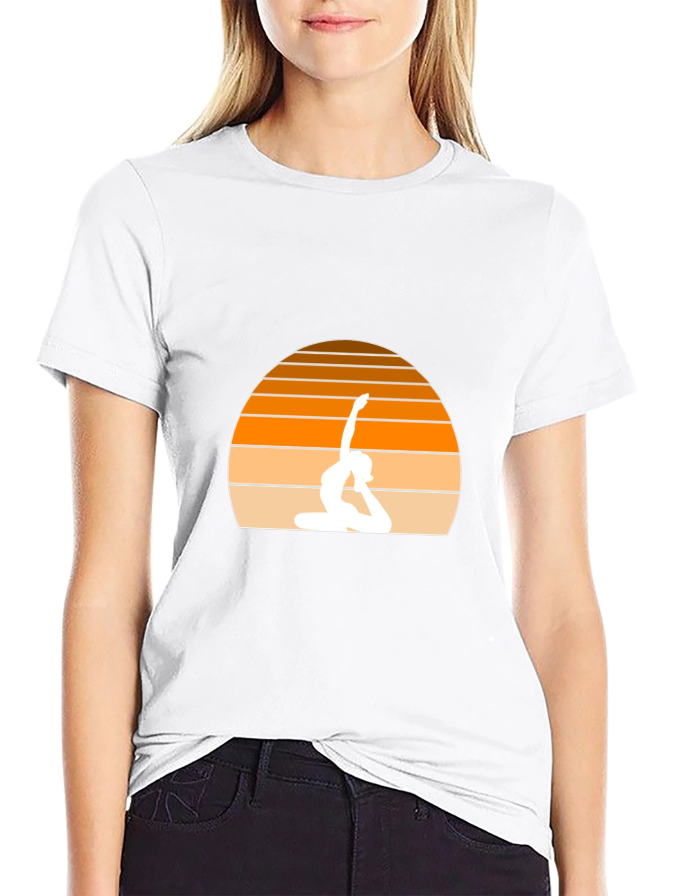 Yoga Sunset Black T-Shirt