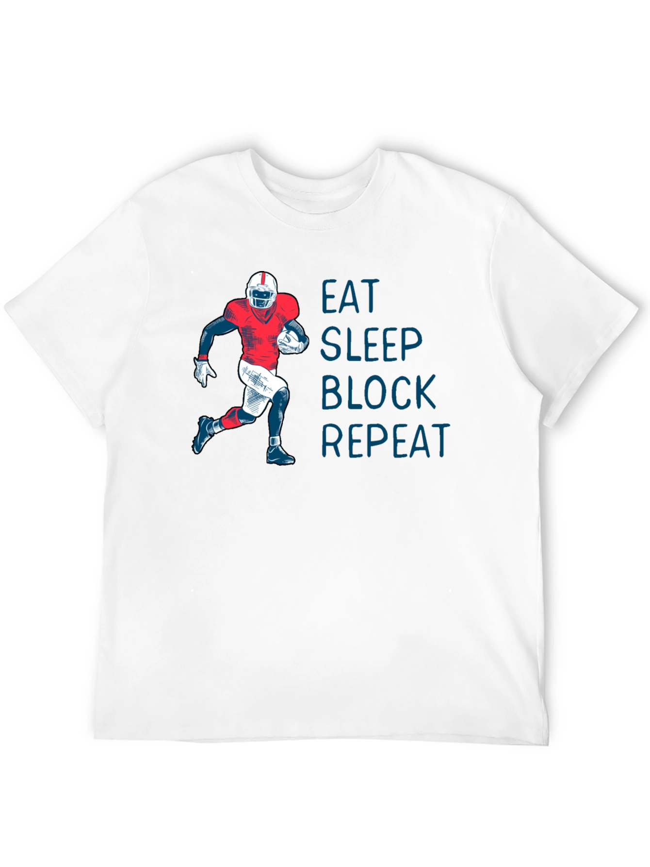 Eat Sleep Block Repeat Football T-Shirt