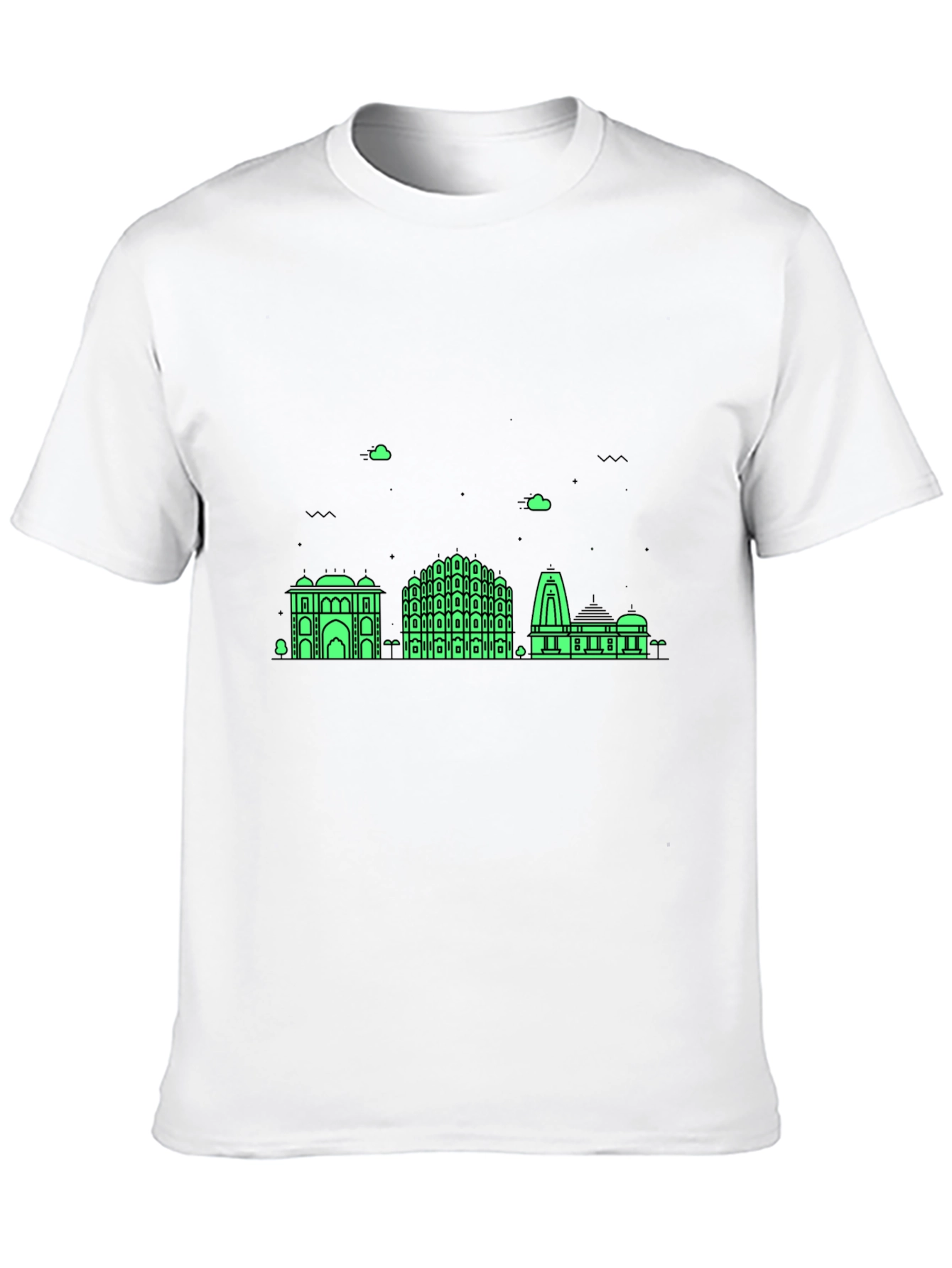 Jaipur Skyline Graphic Tee - Modern Black T-Shirt