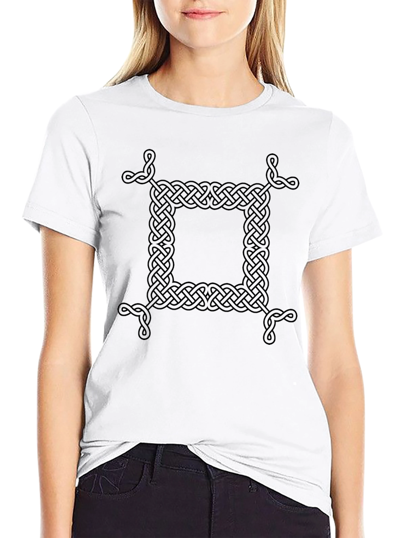 Celtic Knot Square Graphic Tee - Unisex Black T-Shirt