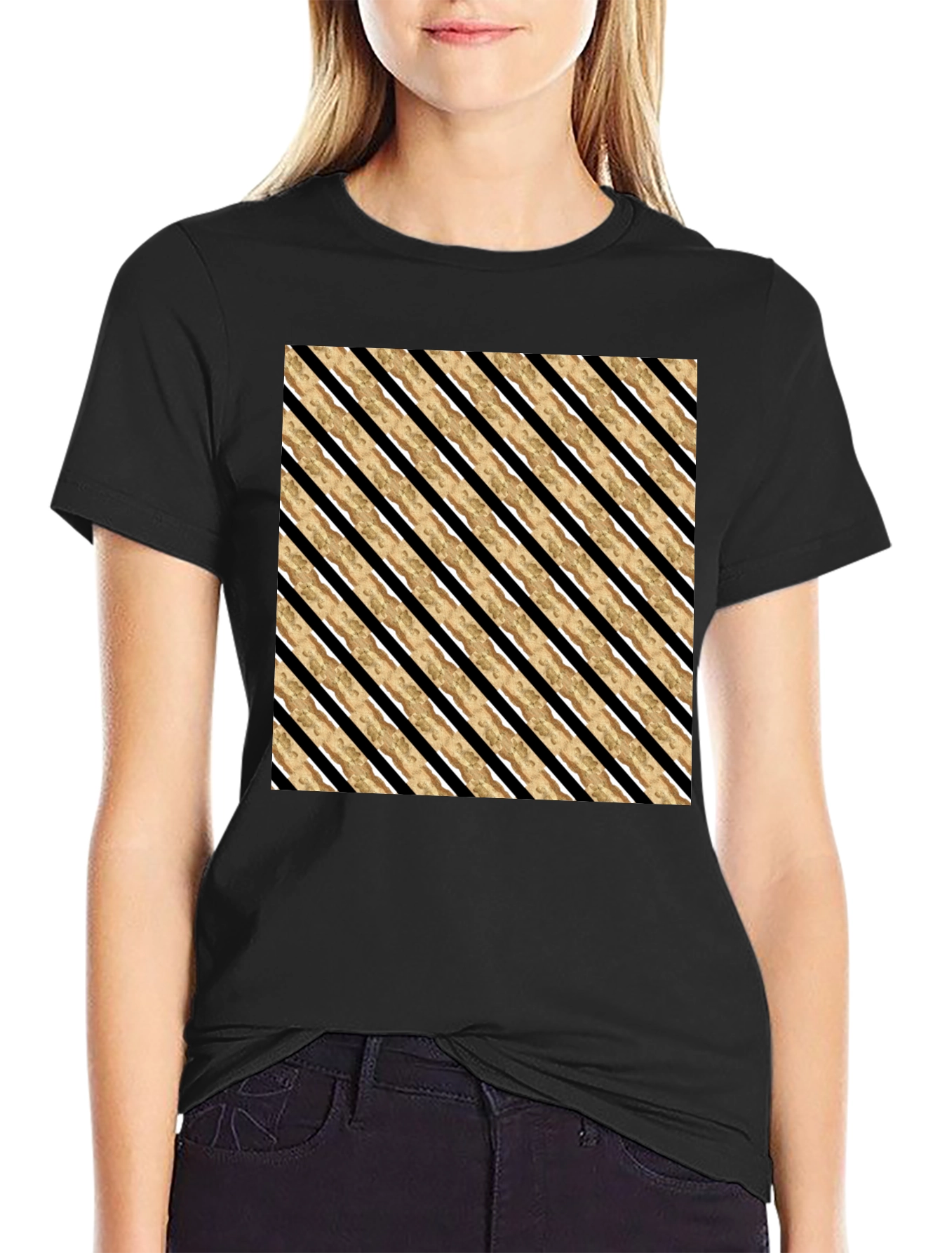 Striped Pattern Tee - Modern Casual Style