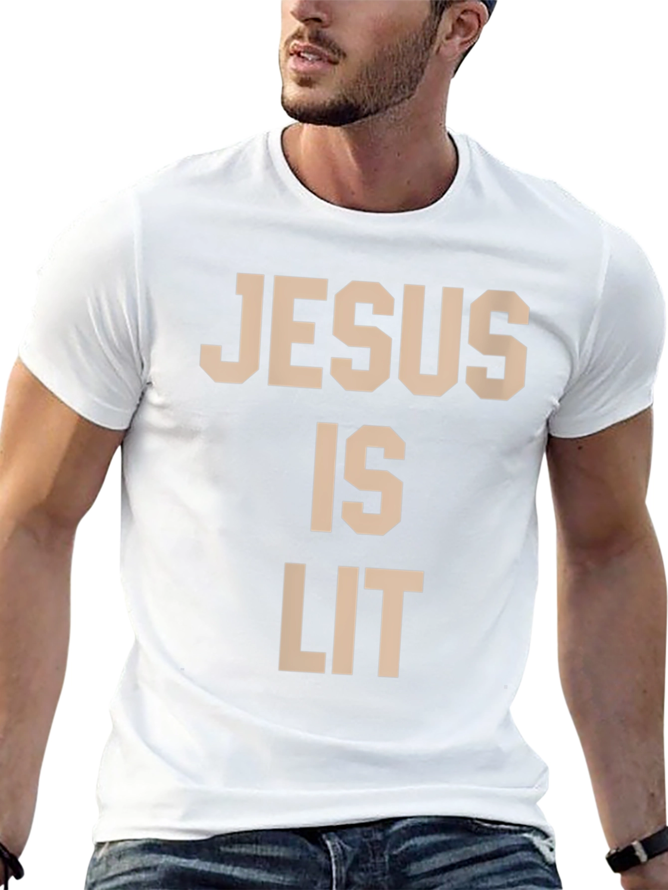 Jesus is Lit Funny Graphic T-Shirt