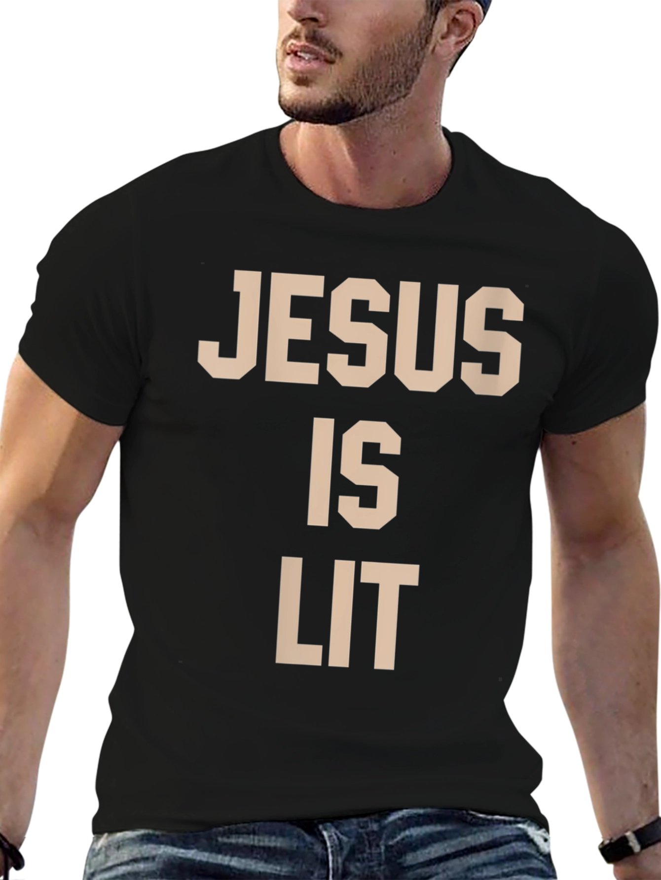 Jesus is Lit Funny Graphic T-Shirt
