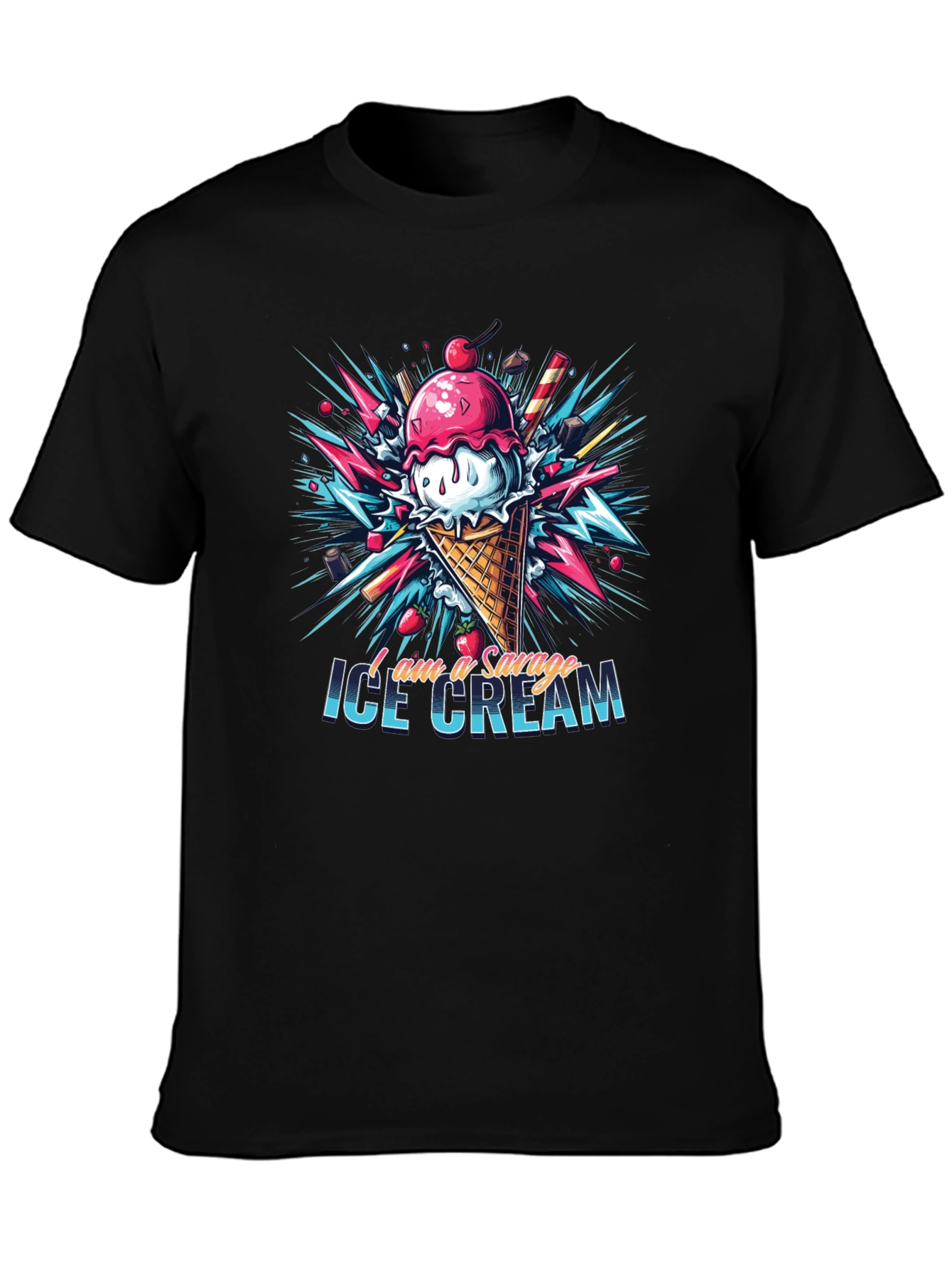 Savage Ice Cream Graphic Tee - Cool Design!