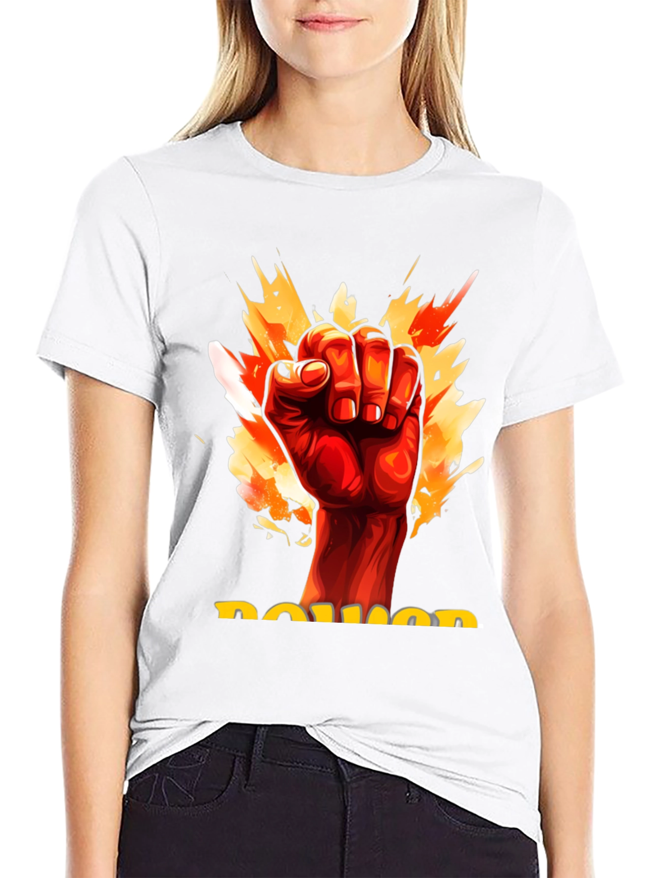 Power Fist Graphic Tee - Mens Black Cotton T-Shirt