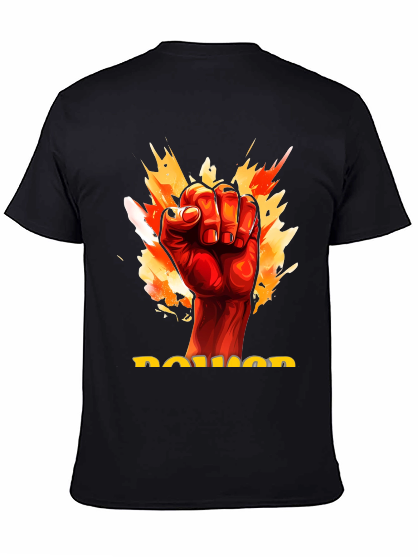 Power Fist Graphic Tee - Mens Black Cotton T-Shirt