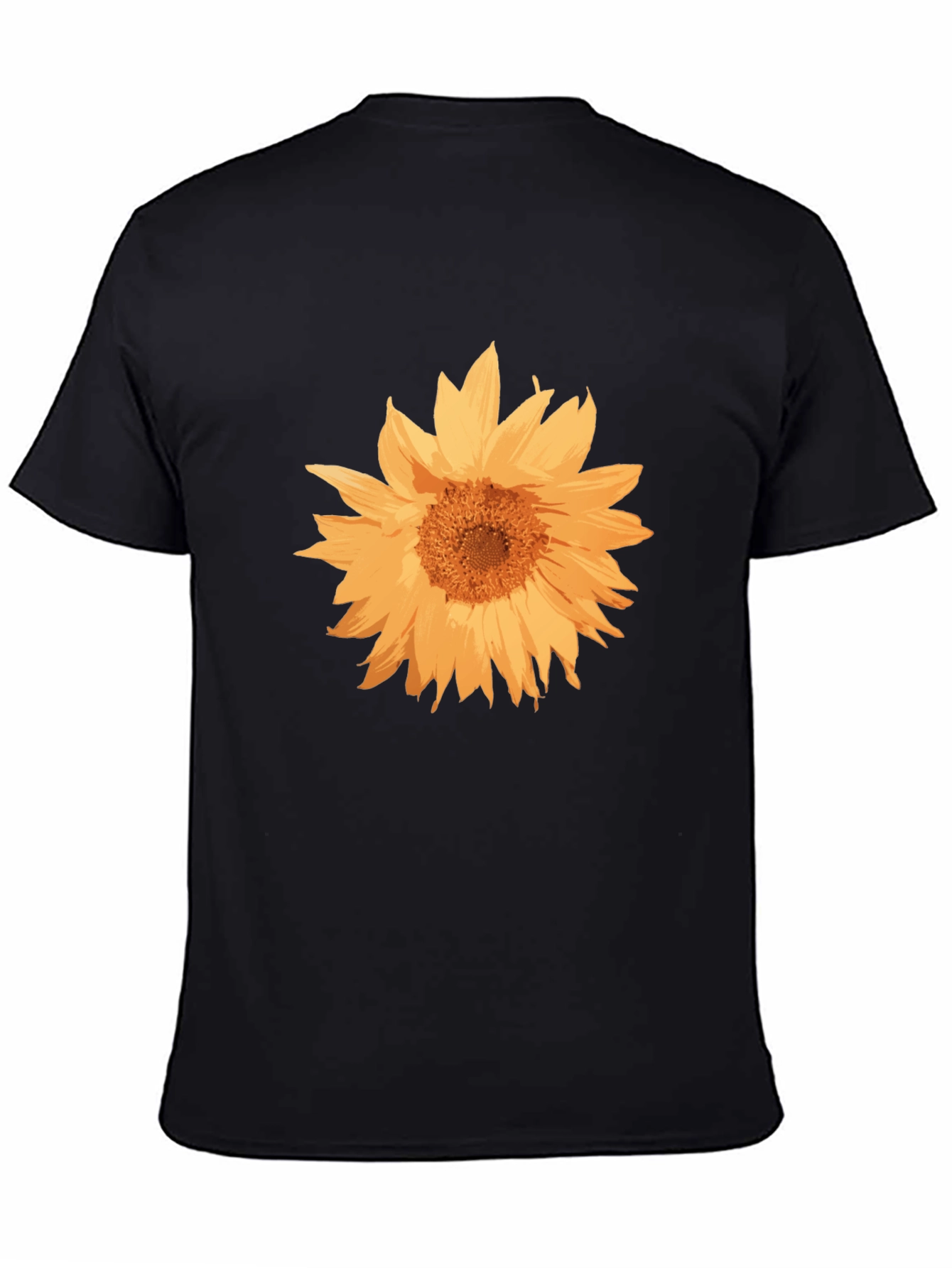 Sunflower Graphic Tee - Casual Black T-Shirt