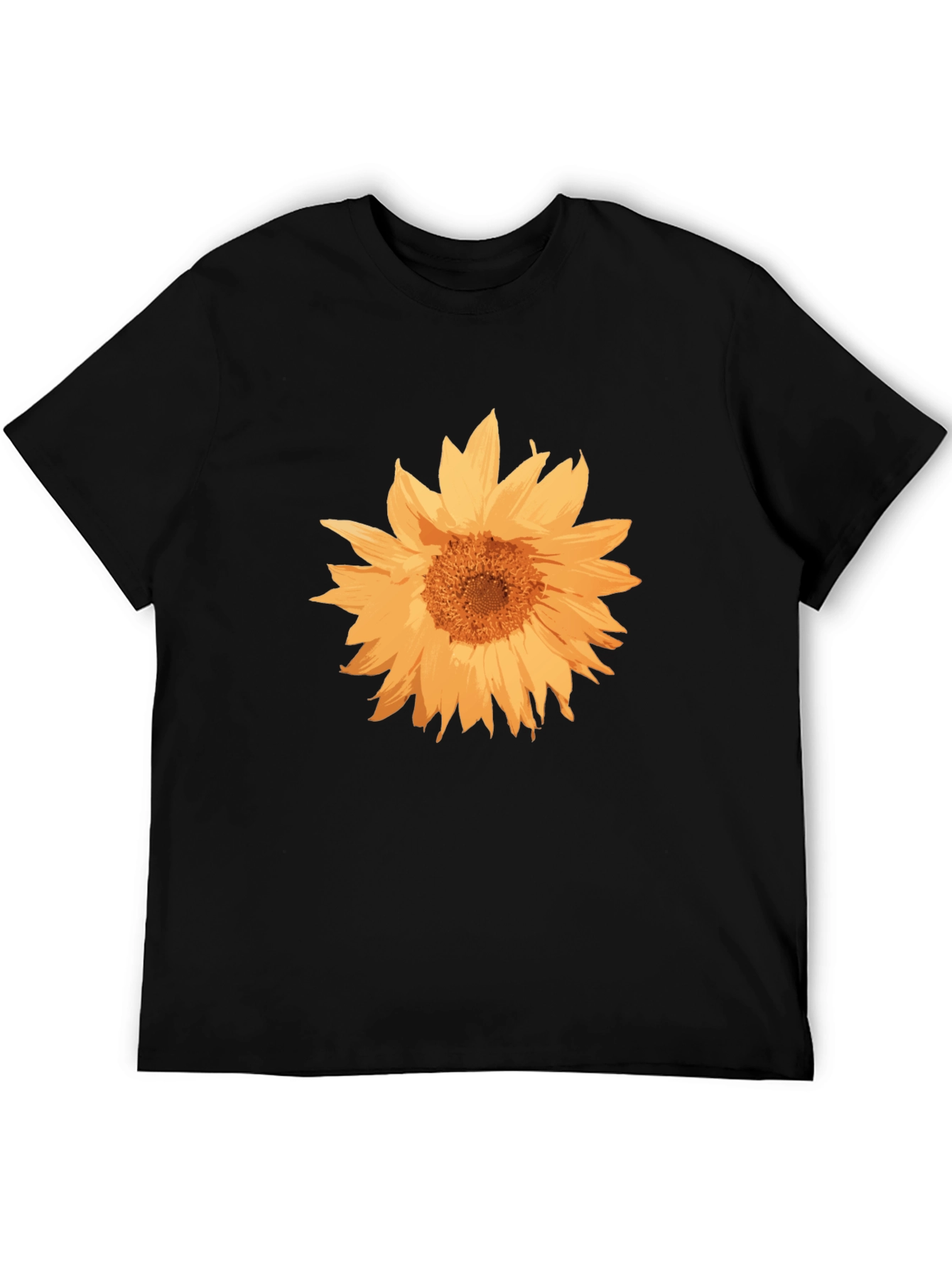 Sunflower Graphic Tee - Casual Black T-Shirt
