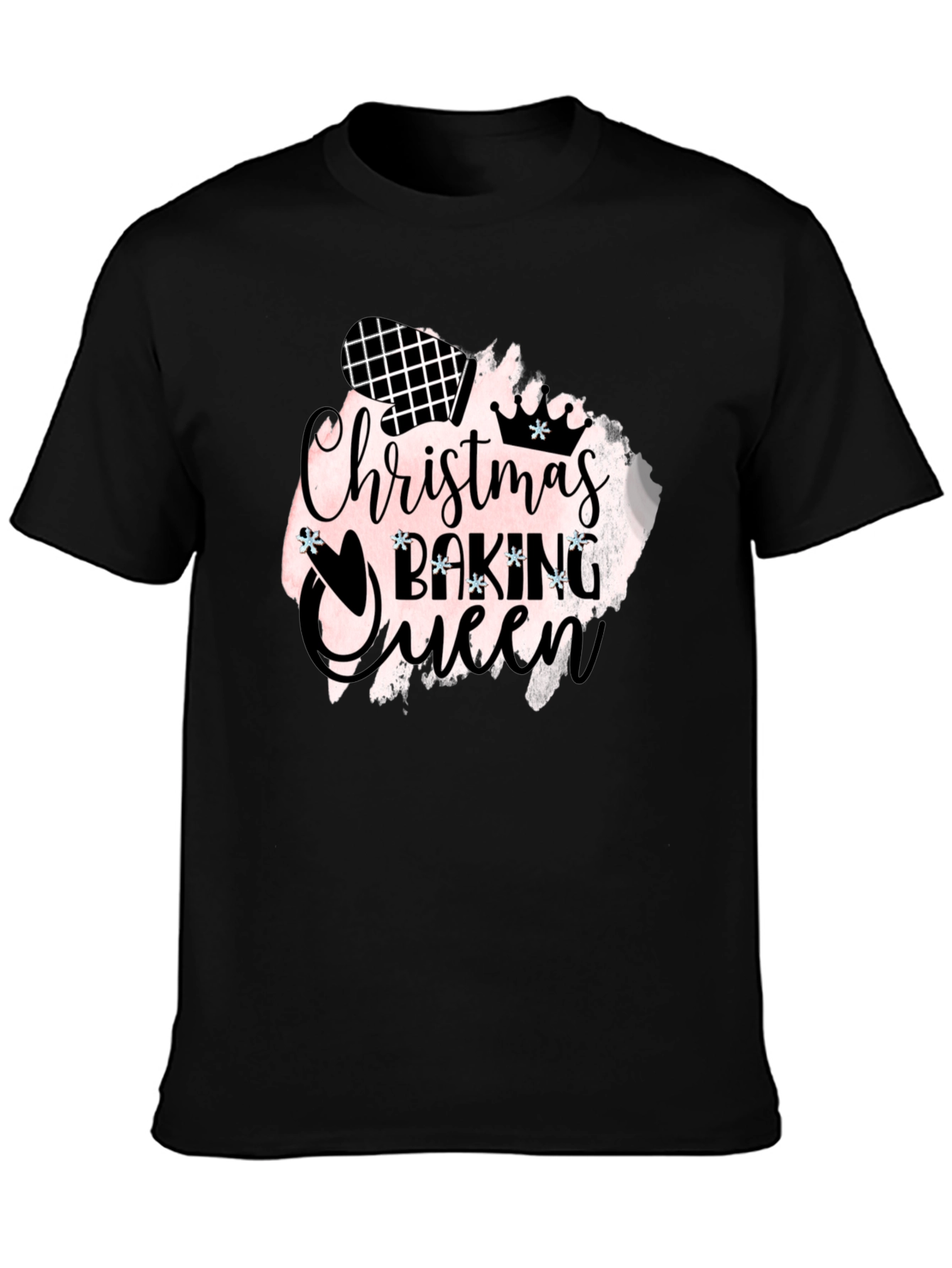 Christmas Baking Queen Black T-Shirt