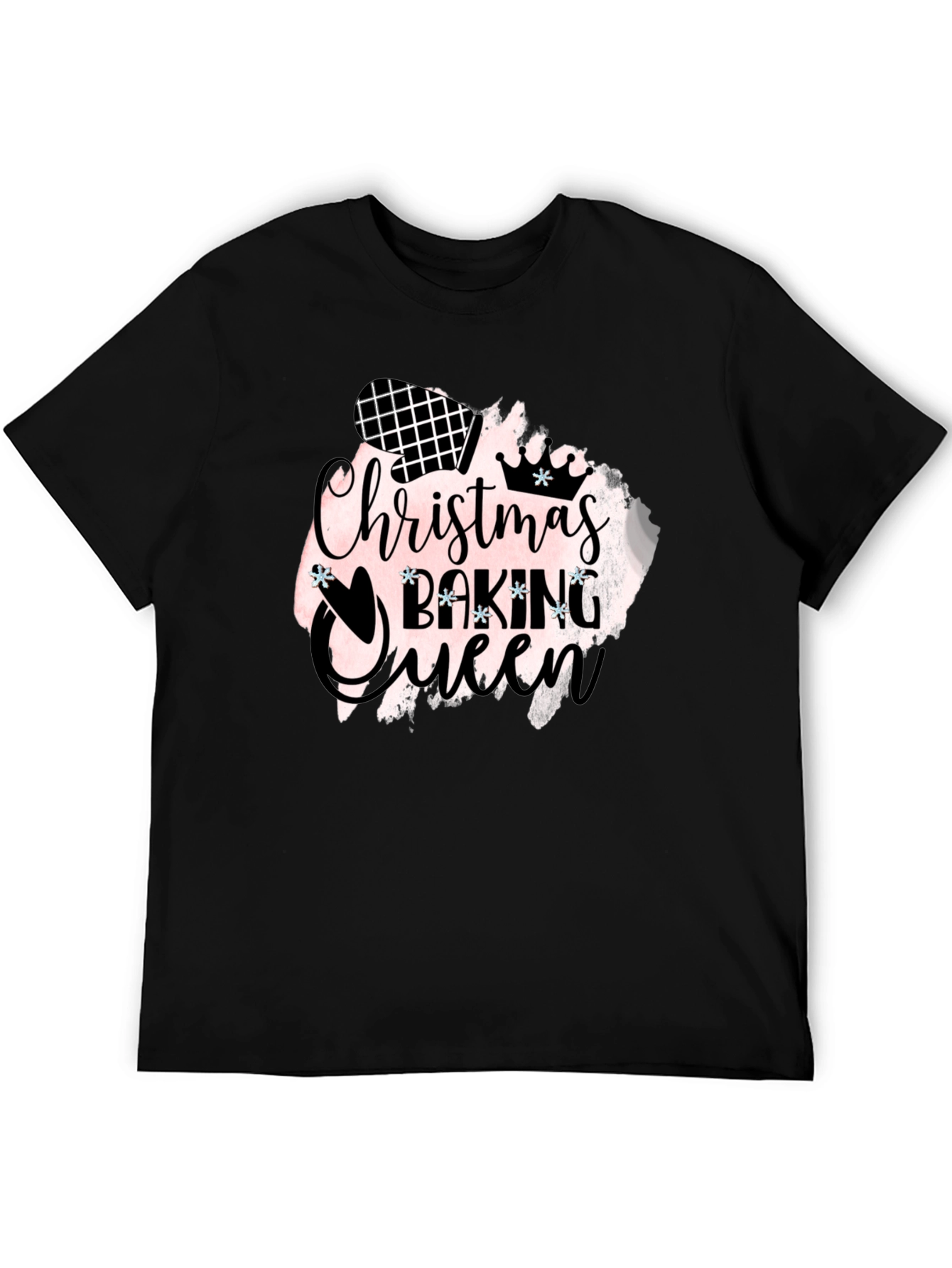 Christmas Baking Queen Black T-Shirt